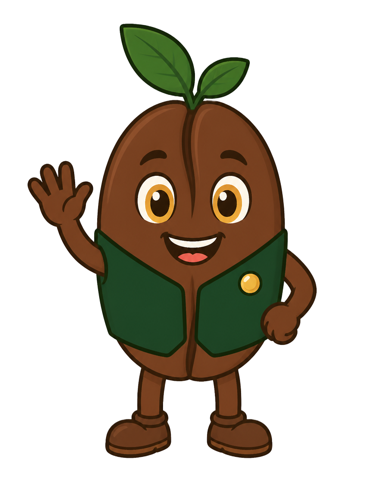 Kabi, la mascota de Ukabi, saludando